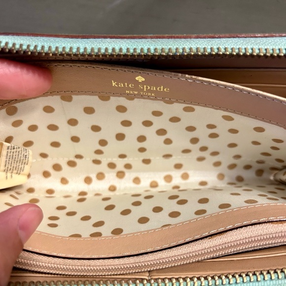 Kate Spade Turquoise Wellesley Neda Wallet Zip Around Cardholder Clutch - Picture 6 of 16